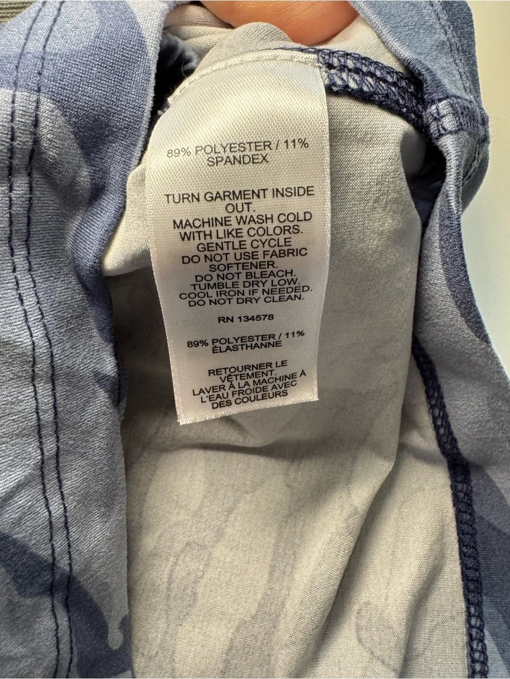 Vineyard Vines Performance ~Soft Sports Bra ~Camo/Blue Gray loungewear ~ Size XL